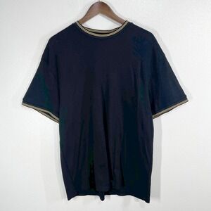 NovaMen T-Shirt Mens XL Black Gold Tipped Trim Cotton CKTS5571 Streetwear Urban